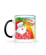 Surfing Santa Coffee Mug Merry Christmas Secret Stocking Stuffer Gift Idea - $17.96