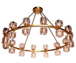 Luxury Glass Chandelier Brass Hanging Ceiling Light  Lighting Fixture Chandelier - £589.76 GBP