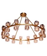 Luxury Glass Chandelier Brass Hanging Ceiling Light  Lighting Fixture Ch... - $750.00