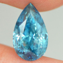 Pear Shaped Diamond Loose Fancy Blue Color 3 Carat SI2 Enhanced 7.52X12.40 MM - £3,365.52 GBP