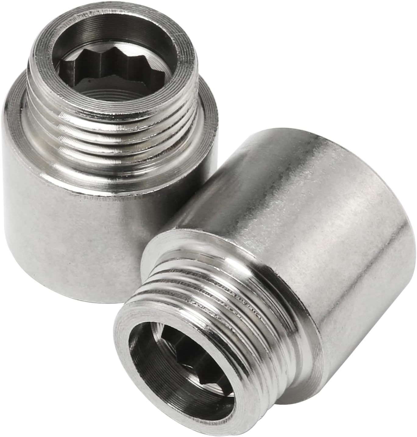 Sjzbin 2Pcs 1/2 Stainless Steel Shower Head Extended Arm Cast Pipe, Silver. - $14.98