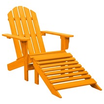 Garden Adirondack Chair with Ottoman Solid Fir Wood Orange - £47.82 GBP