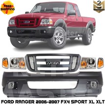 Front Bumper Cover Paintable &amp; Grille Assembly Kit For 2006-2007 Ford Ra... - £554.26 GBP