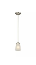 Hampton Bay Mini Pendant Brushed Finished Nickel With Frosted Glass Shade NWT - $26.11