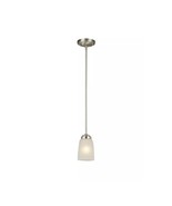 Hampton Bay Mini Pendant Brushed Finished Nickel With Frosted Glass Shad... - $26.11