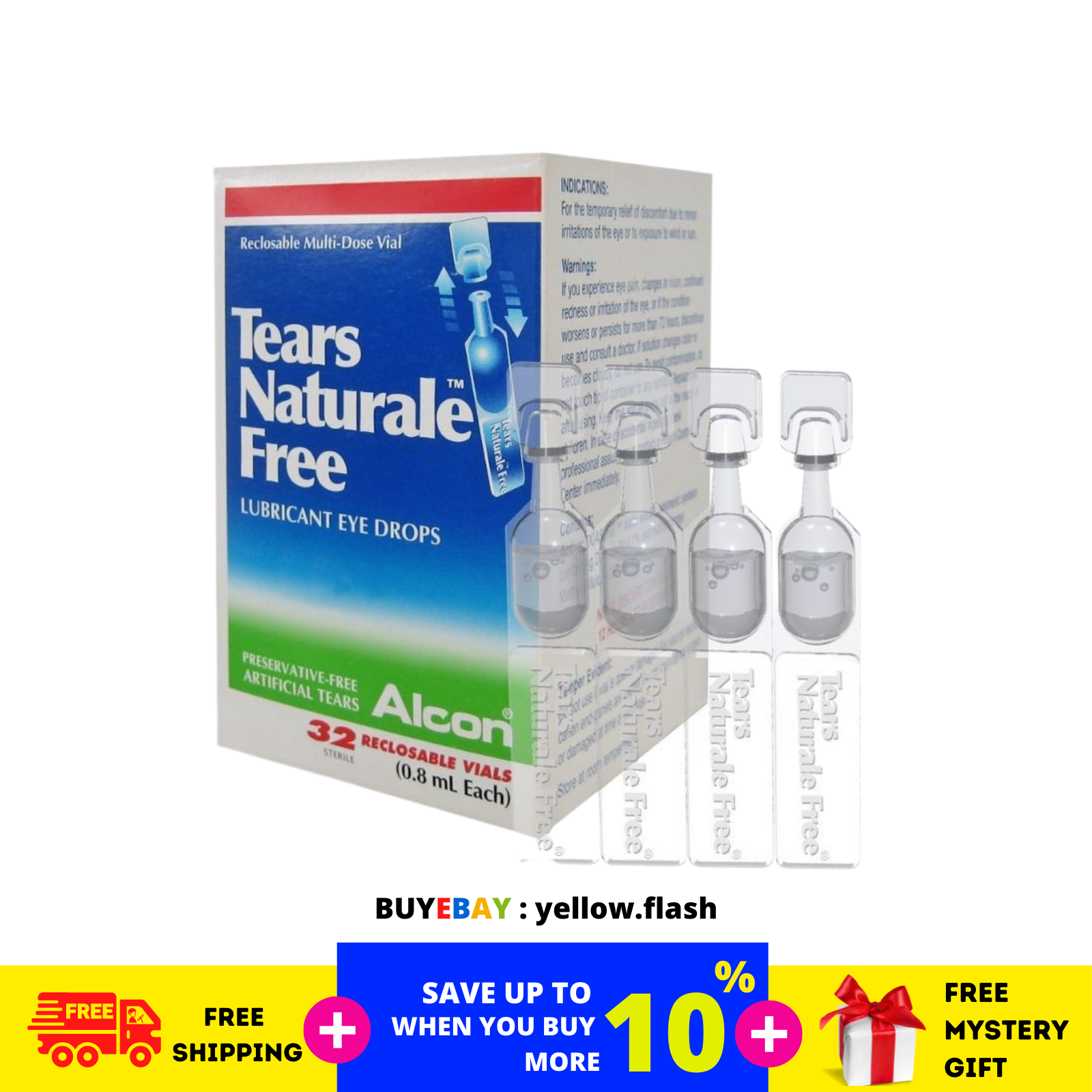 1 x ALCON TEARS NATURALE FREE Gouttes oculaires sèches lubrifiantes 32... - $19.91