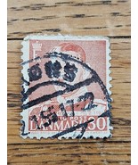 Denmark Stamp King Frederik IX 30ore Used 335 Heavy Cancel - $2.99