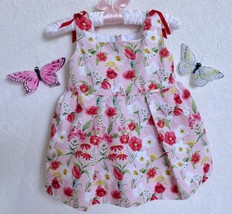 Vintage Mayoral Baby Dress 6M Poppy Tulip Daffodil Floral PInk Red Valen... - £11.01 GBP