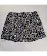Land’N Sea Womens Stretch Shorts Size 12 Black White Floral Pattern - $181.86 MXN