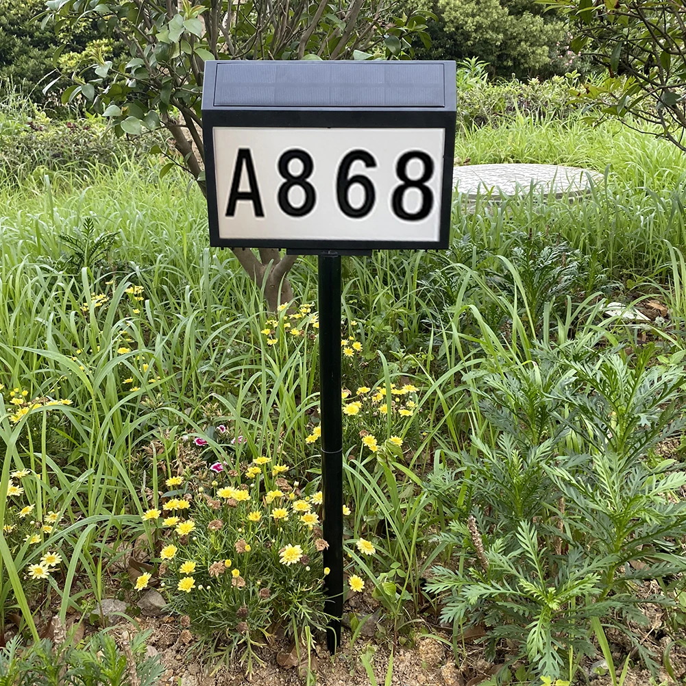 Ght digital address indication number warning sign doorplate lamp outdoor solar powered thumb200