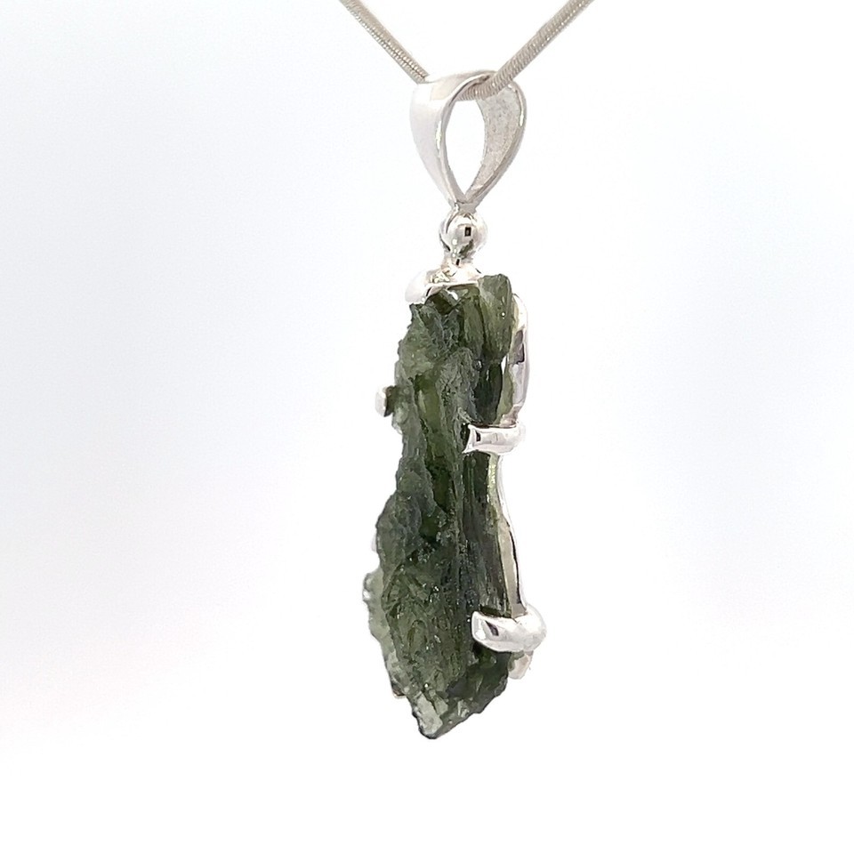 Starborn Moldavite Crystal Pendant Necklace (22") Green Item image 4