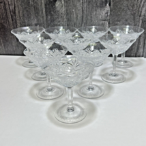 10 Petite Cut Glass Coupe Cordial Aperitif Liquor Clear Stemmed Glasses  - $87.12
