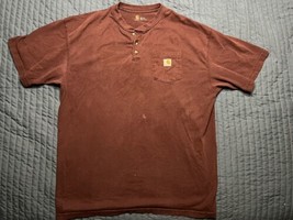 Carhartt Short Sleeve Pocket T Shirt Men’s 2XL XXL Tall Maroon - $9.90