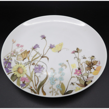 Nature Garden Society Fine China by Enesco 8 3/8&quot; Salad Plate Floral Garden 1975 - £10.21 GBP