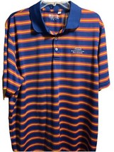 Under Armour Short Sleeve Striped Heat Gear Navy Orange Polo Shirt Men’s XL - £11.48 GBP