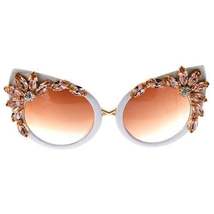Floral Fashion Rhinestone High Fashion Cat Eye Woman Sunglasses - £19.97 GBP