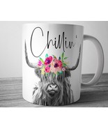 Funny Cow Mug Chillin&#39;, Cow Coffee Mug, Farm Animal Mugs, Cow Gifts For ... - £13.42 GBP