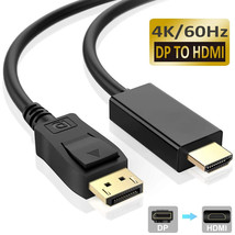Display Port To Hdmi Cable Dp Adapter Converter Audio Video Pc Hdtv 1080... - $19.99