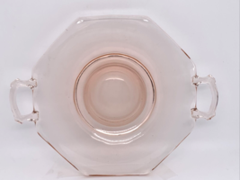 Vintage Octagon 8-Sided Pink Depression Glass Tidbit Plate Two Handles - £9.66 GBP