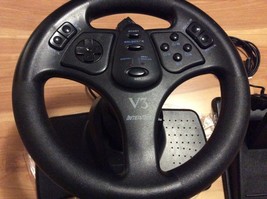 PLAYSTATION GAME V 3 RACING WHEEL STEERING WHEEL &amp; FOOT PEDAL TILT - £39.31 GBP