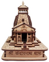 Kedarnath Temple In Wood 3D Model Miniature Hand Crafted (12 5X7X12) Cm - £31.31 GBP