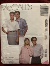 Vtg 1988 McCalls Pattern 4056 Mens Miss Unisex Sz S Shirt Button Classic - £6.23 GBP