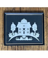 Vintage Framed Scherenschnitte Folk Art Happy Home House Cottage Artist ... - $39.60