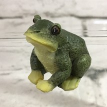 Frog Figure Resin Green Tiny Collectible Knick Knack Decor Mini 1” - £7.73 GBP