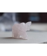 Natural Rose Quartz Elephant- Small Stone Elephant- Good Luck Crystal El... - £12.49 GBP