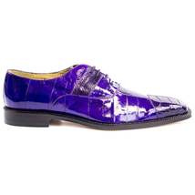 Men Belvedere Mare Genuine Ostrich Eel Leather Lace up Purple Shoes Lace Up 2P7 image 3