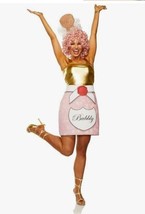 Costume New Years Eve Bubbly Bae Dress &amp; Headpiece Medium Champagne Bottle - $44.46