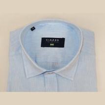 Men's Ciazzo Turkey 100% Linen Breathable Shirt Short Sleeves #Linen 19 Lt Blue image 7