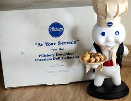 Danbury Mint Pillsbury Doughboy &quot; At Your Service Porcelain Figurine 12&quot; &amp; Box - £28.31 GBP