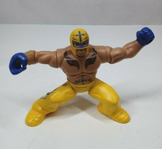 2012 Mattel WWE Power Slammers Rey Mysterio In 619 Yellow Gear 5&quot; Figure (A) - £8.38 GBP
