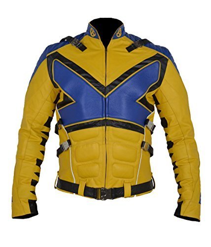 MSHC X-Men X PS V3 Blue & Yellow Muscles Sheep Leather Jacket XXS-5XL Blue