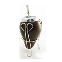 Argentina Mate Gourd Green Tea Straw Bombilla Infusion Cup Silver New Set 6365 ! - £14.50 GBP