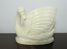 Vintage Swan Planter Pot, Moriyama Mori-Machi Hand Painted Ivory Porcelain Japan - £26.46 GBP