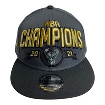 Milwaukee Bucks 2021 NBA Champions 9FIFTY Snapback Hat Cap Gray Black New Era - £13.69 GBP