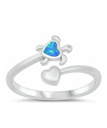 Sea turtle blue opal heart  toe ring - €12,98 EUR