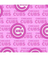 Cotton Chicago Cubs MLB Baseball Sports Pink Fabric Print by the Yard D1... - £26.67 GBP