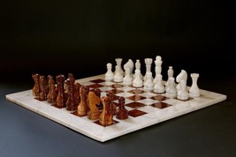 Handmade Marble Chess Set Indoor Adult Chess Game Marble Chess Board  - £173.12 GBP