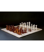 Handmade Marble Chess Set Indoor Adult Chess Game Marble Chess Board  - £173.83 GBP