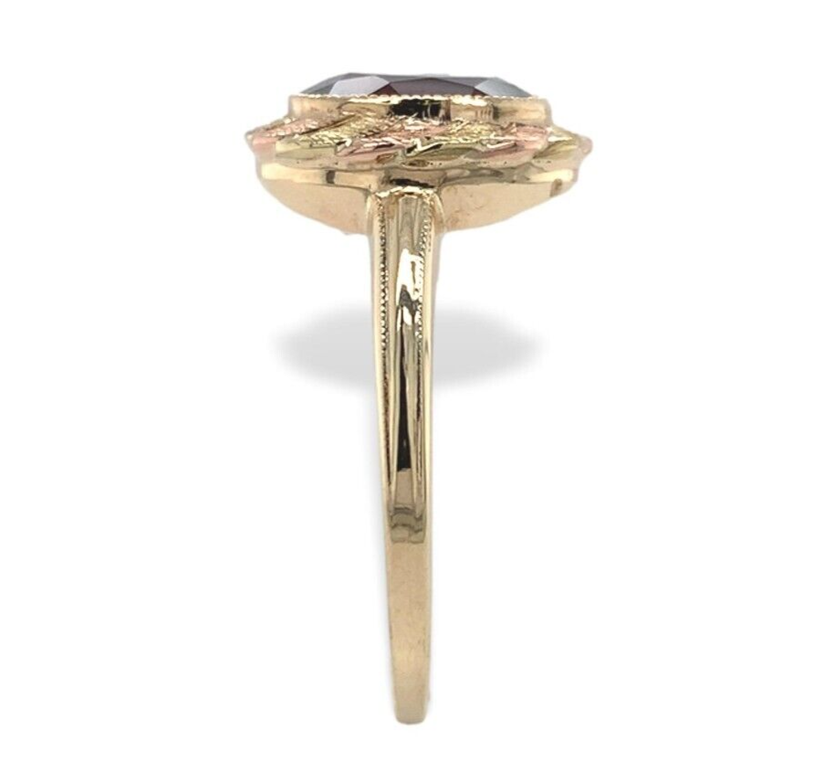 10k Yellow and Rose Gold Red Synthetic Lab-Created Spinel Ring 10.25 (#J7086) Item image 2