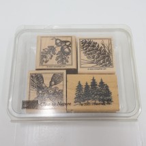 2003 Stampin Up Close to Nature Mounted Rubber Stamp Set of 4 Nice Used - £19.64 GBP