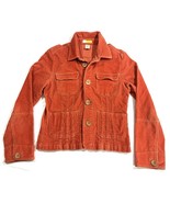 TULLE Anthropologie Rust Orange Corduroy Jacket Blazer XL Stretch Pockets - €25,60 EUR