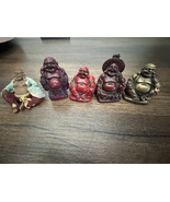 5 Vintage Laughing Buddha Figures – Assorted Styles &amp; Colors – Lucky Fen... - $52.91 CAD