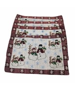 Vtg. Glistening Winter Wonderland Tapestry Placemats Set of 4 Snowman Sn... - £26.50 GBP