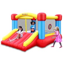 Inflatable Bounce House With Gfci Blower,12 Ft L X 9 Ft W,Basketball Hoop,Dart B - £277.23 GBP