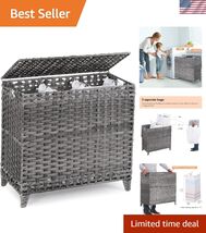 Versatile Laundry Hamper and Toy Storage with 3 Sections - Handwoven Ele... - $134.62