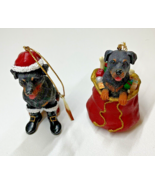 2 Danbury Mint MERRY ROTTWEILERS CHRISTMAS ORNAMENTS Santa Best Pawfect ... - $102.33 CAD